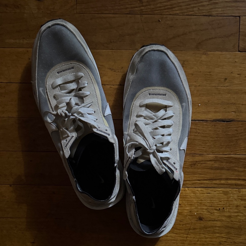 Nike White and Gray Men's Sneakers